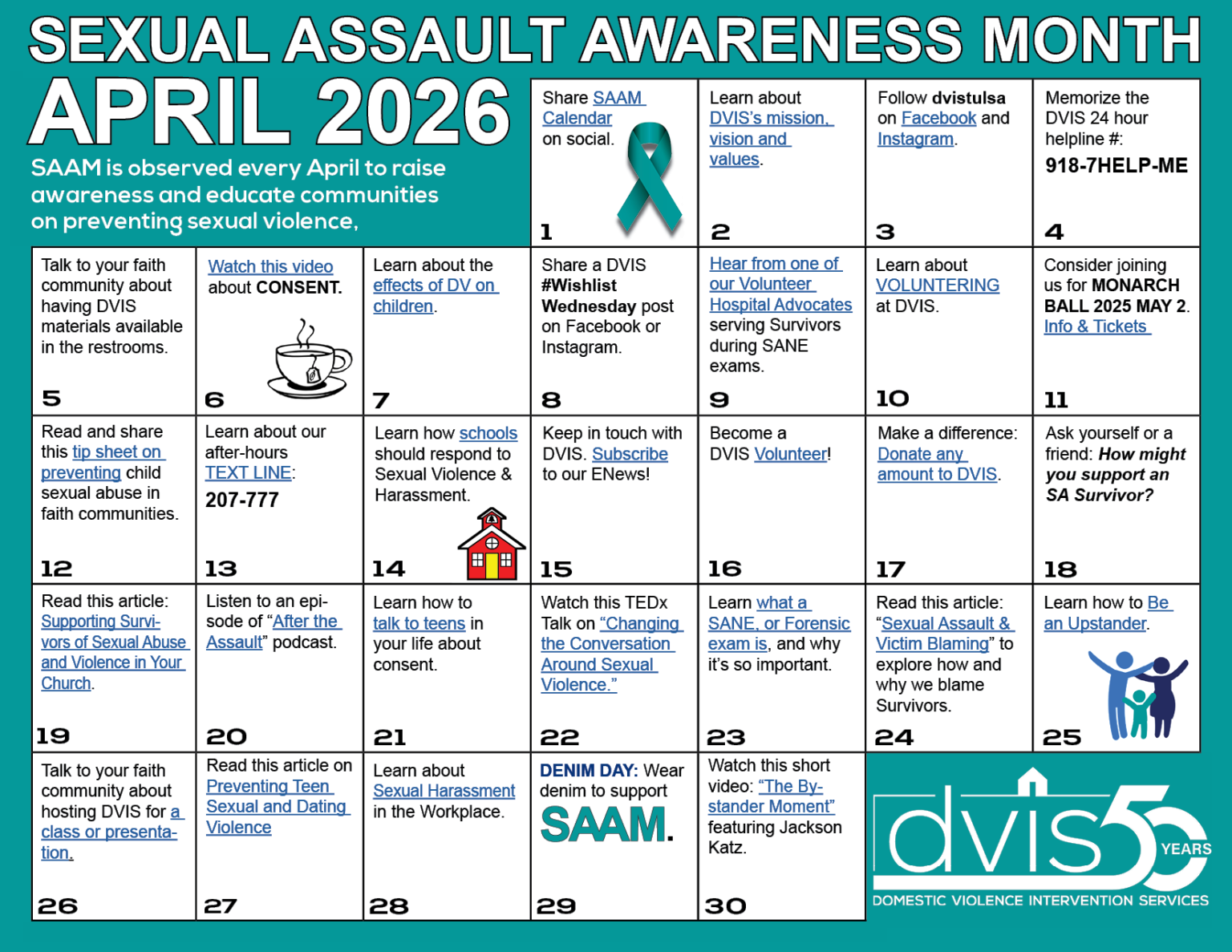 SAAM: April is Sexual Assault Awareness Month! - DVIS
